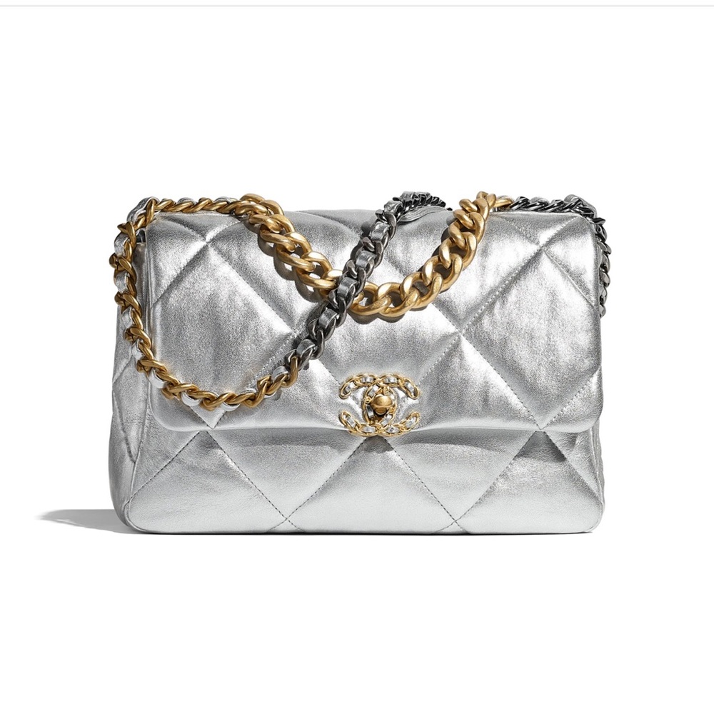 Chanel 19 large silver